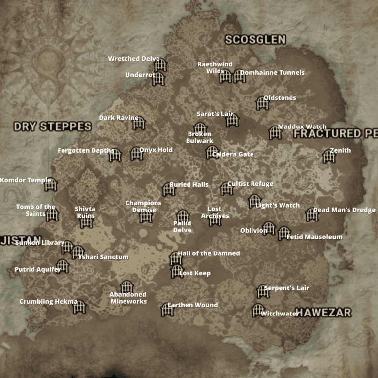 Sorcerer Dungeons Locations Diablo 4 Map 768x768 